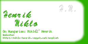 henrik miklo business card